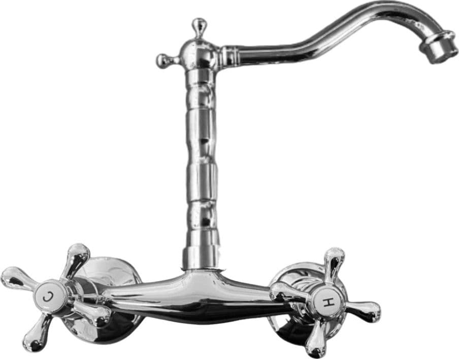 Rubinetto a parete cromato  vintage completo in Rubinetti per vasca BagnoClic.it - Pregnana Milanese, commercioVirtuoso.it