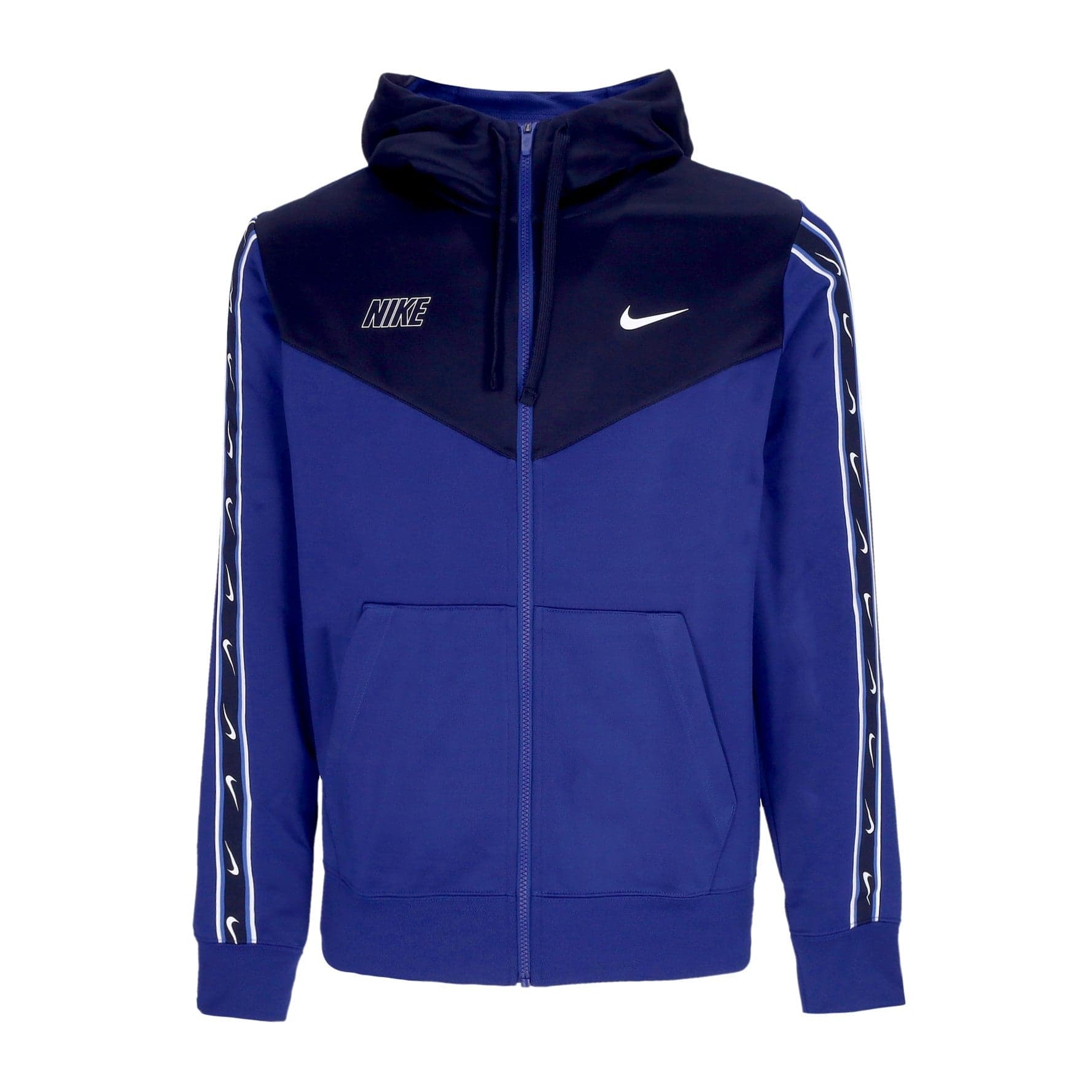 Nike Giacca Tuta Cappuccio Uomo Sportswear Repeat Sw Pk Full-zip Hoodie Deep Royal Blue/blackened Blue/white