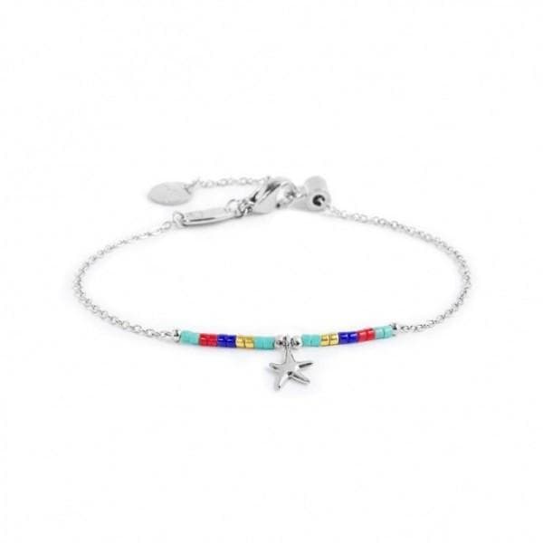 Marlù - BRACCIALE STELLA MARINA PENDENTE E MIYUKI MULTICOLORE ACCIAIO