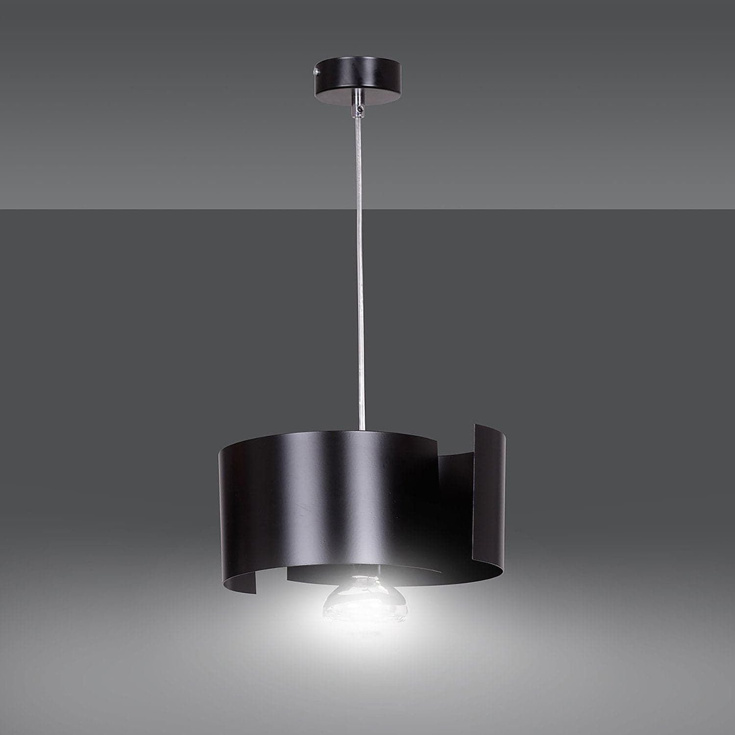 Sospensione Moderna 1 Luce Vixon In Acciao Nero E Cromo in Lampade a sospensione LuceArt - Montecorvino Pugliano, commercioVirtuoso.it