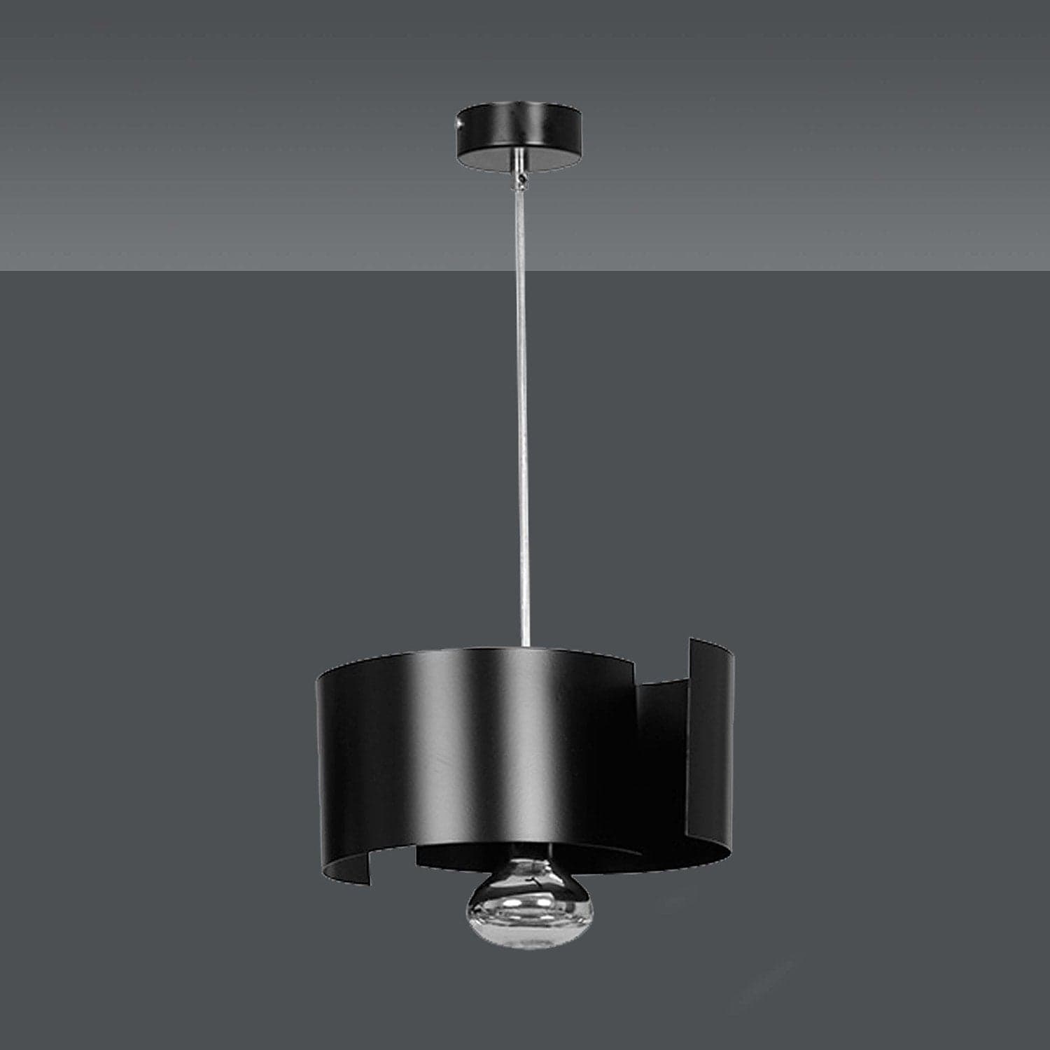 Sospensione Moderna 1 Luce Vixon In Acciao Nero E Cromo in Lampade a sospensione LuceArt - Montecorvino Pugliano, commercioVirtuoso.it
