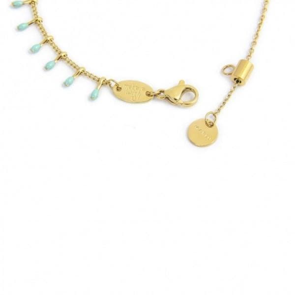 Marlù- BRACCIALE CATENA GRUMETTA CON PENDENTI SMALTO TURCHESE PVD ORO in Bracciali Alba Gioielli - Casoria, commercioVirtuoso.it