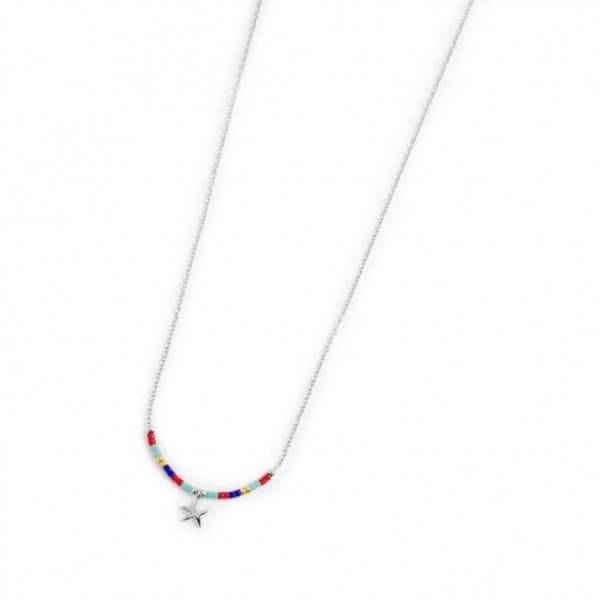 Marlù - COLLANA STELLA MARINA PENDENTE E MIYUKI MULTICOLORE ACCIAIO