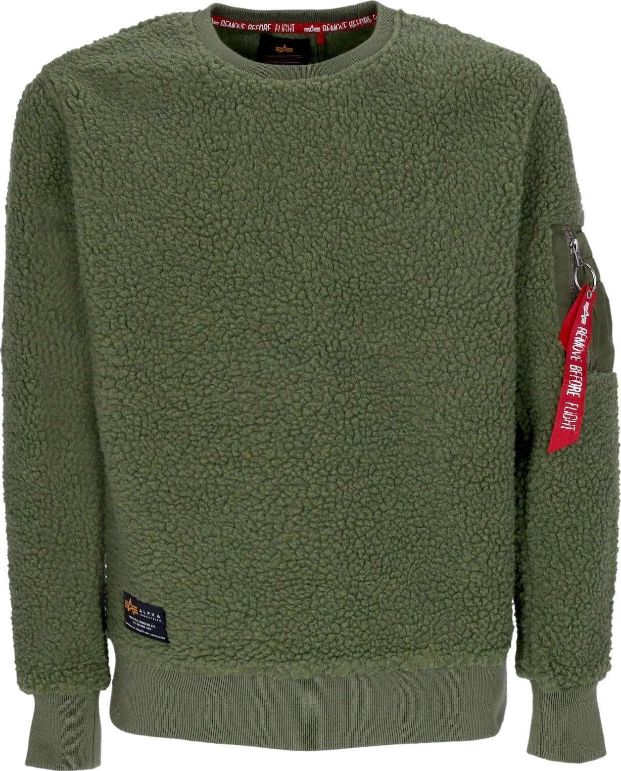 ALPHA INDUSTRIES Felpa Girocollo Uomo Teddy Sweater Sage Green