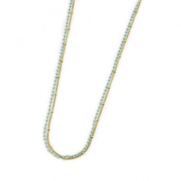 Marlù -COLLANA CATENA GRUMETTA E MIYUKI TURCHESI PVD ORO in Collane Alba Gioielli - Casoria, commercioVirtuoso.it