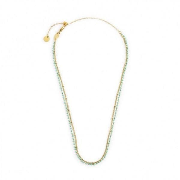 Marlù -COLLANA CATENA GRUMETTA E MIYUKI TURCHESI PVD ORO in Collane Alba Gioielli - Casoria, commercioVirtuoso.it