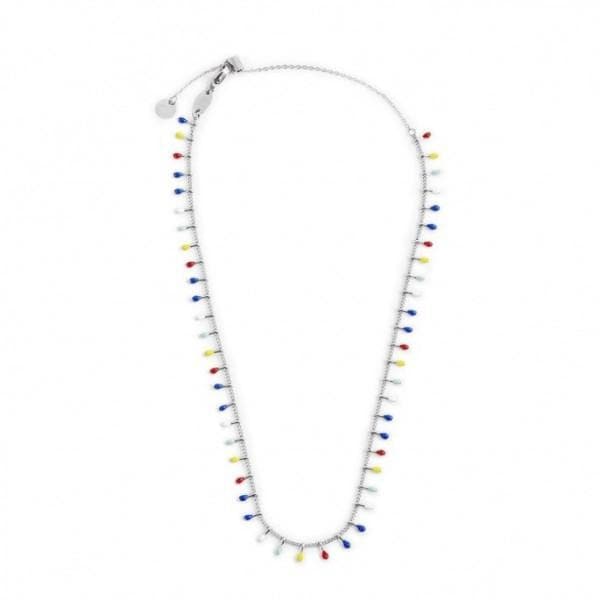 Marlù - COLLANA GRUMETTA CON PENDENTI SMALTO MULTICOLORE ACCIAIO