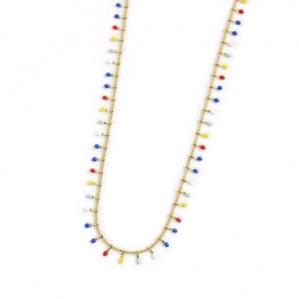 Marlù - COLLANA GRUMETTA CON PENDENTI SMALTO MULTICOLORE PVD ORO in Collane Alba Gioielli - Casoria, commercioVirtuoso.it