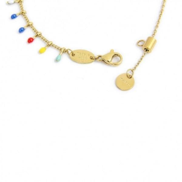 Marlù - COLLANA GRUMETTA CON PENDENTI SMALTO MULTICOLORE PVD ORO in Collane Alba Gioielli - Casoria, commercioVirtuoso.it