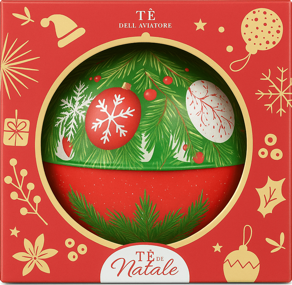 Tè dell’Aviatore – Edizione Natale (pallina decorativa in latta) 10 filtri piramidali in Palle e palline Naturopatica Shop & Therapy - Reggio Calabria, commercioVirtuoso.it