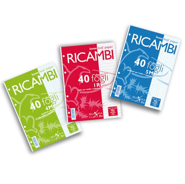 Ricambi Forati A4 1Rigo C/Marg. Quaxima 40Fg 80Gr Pigna