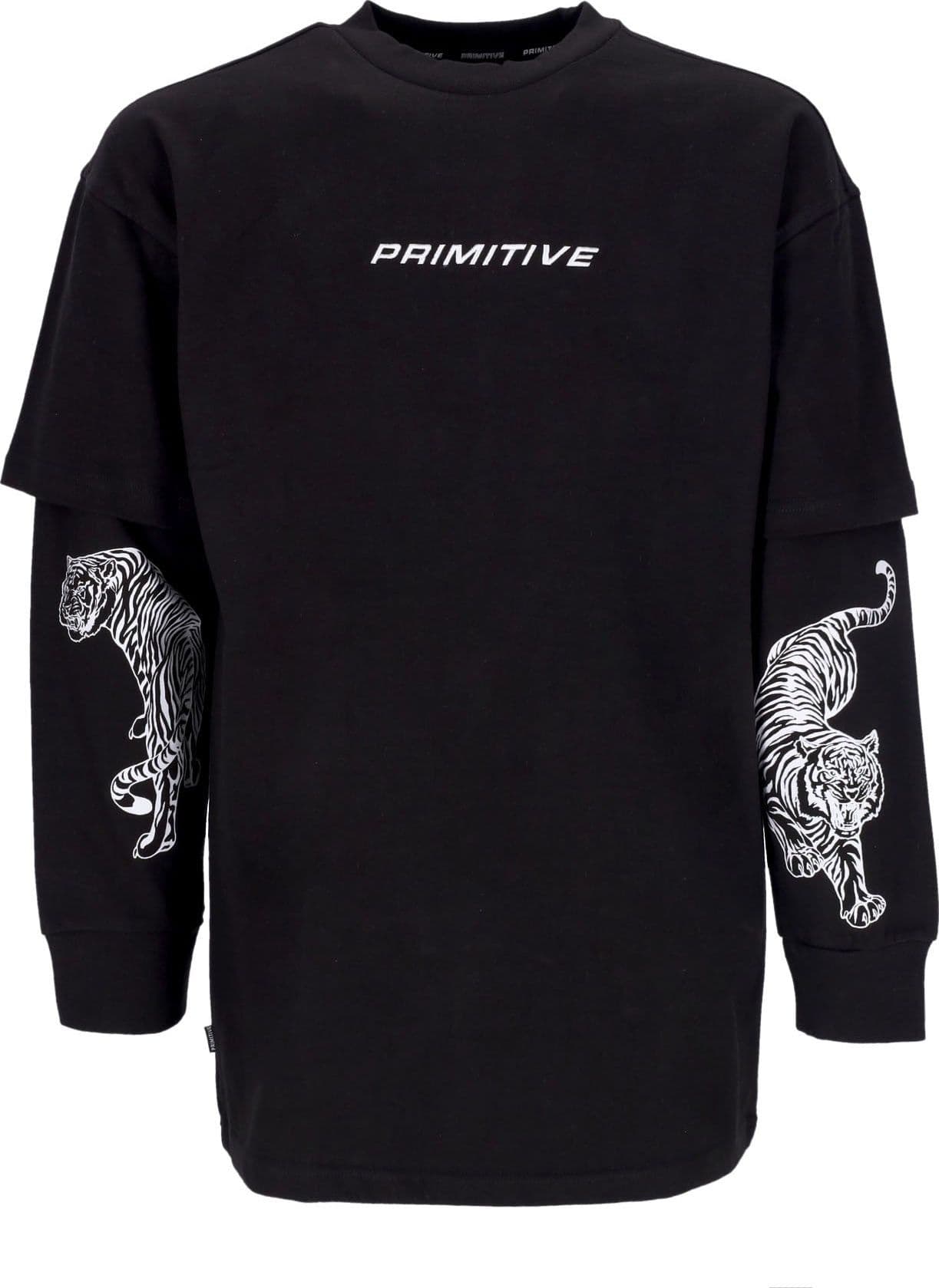 PRIMITIVE Maglietta Manica Lunga Uomo Hunter Two-fer L/s Knit Black