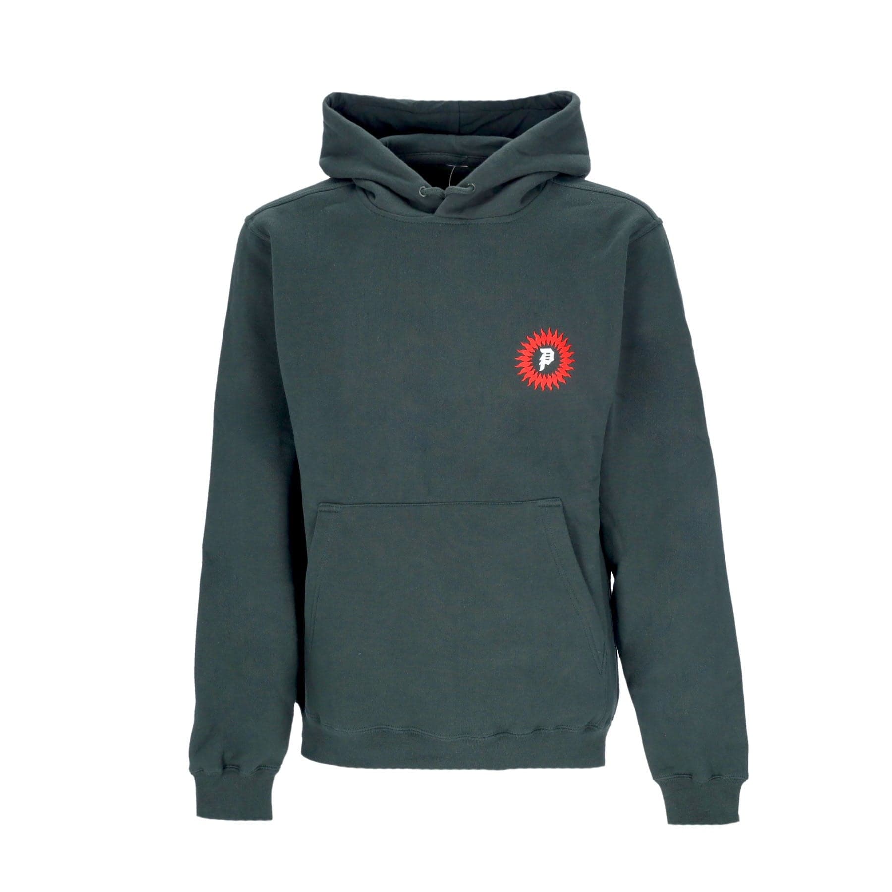 PRIMITIVE Felpa Cappuccio Uomo Red Cap Hoodie Hunter Green da uomo in Felpe con cappuccio Drestige - Casamassima, commercioVirtuoso.it