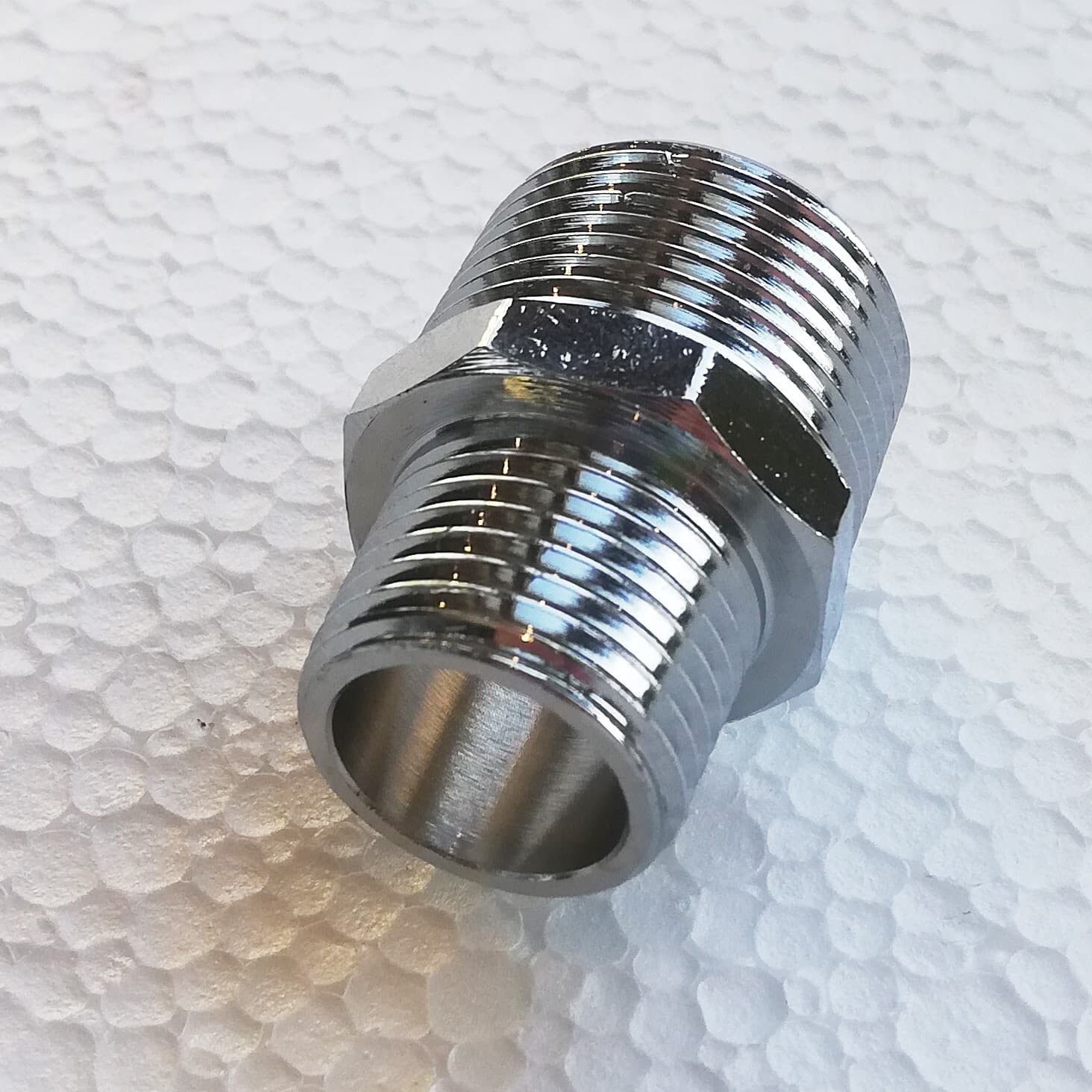Niples nipplo da 1'' x 3/4'' doppia vite ridotta MM in ottone cromato in Tubazioni Aloiserw.com - Altomonte, commercioVirtuoso.it