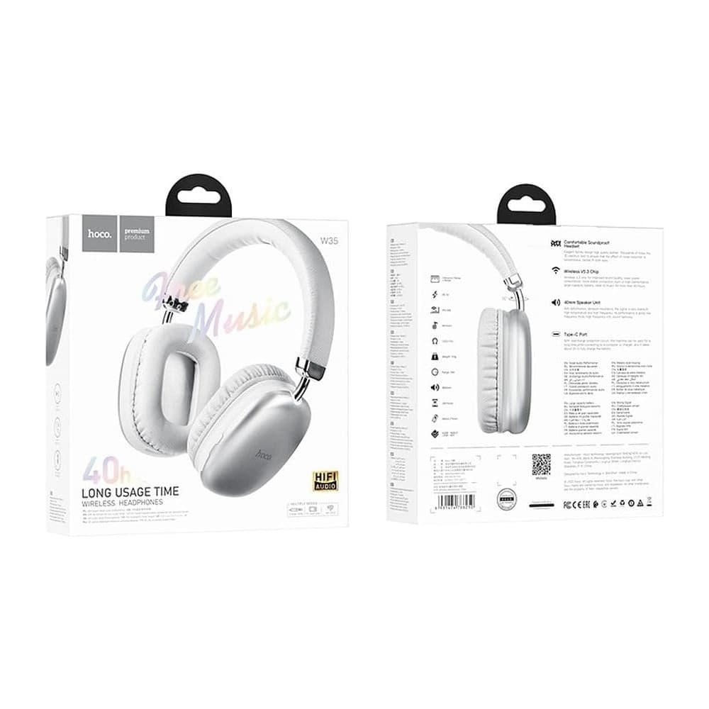 CUFFIE BLUETOOTH HOCO W35 MAX SILVER - 2
