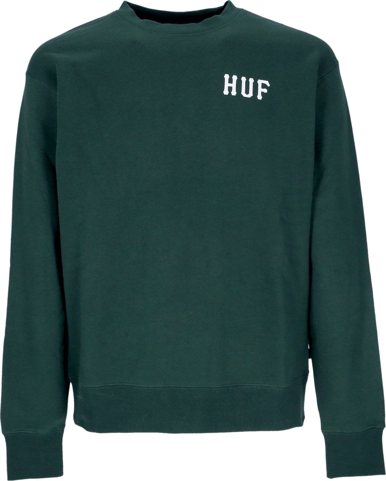 HUF Felpa Girocollo Uomo Essentials Classic H Crew Forest Green da uomo in Felpe senza cappuccio Drestige - Casamassima, commercioVirtuoso.it