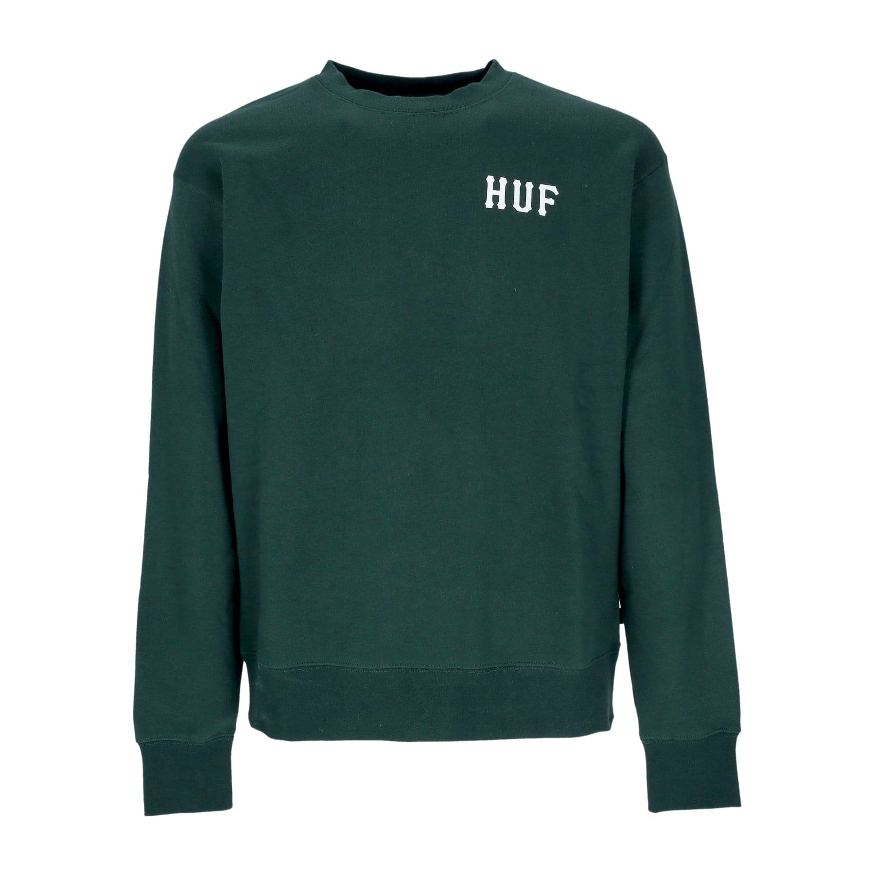 HUF Felpa Girocollo Uomo Essentials Classic H Crew Forest Green da uomo in Felpe senza cappuccio Drestige - Casamassima, commercioVirtuoso.it