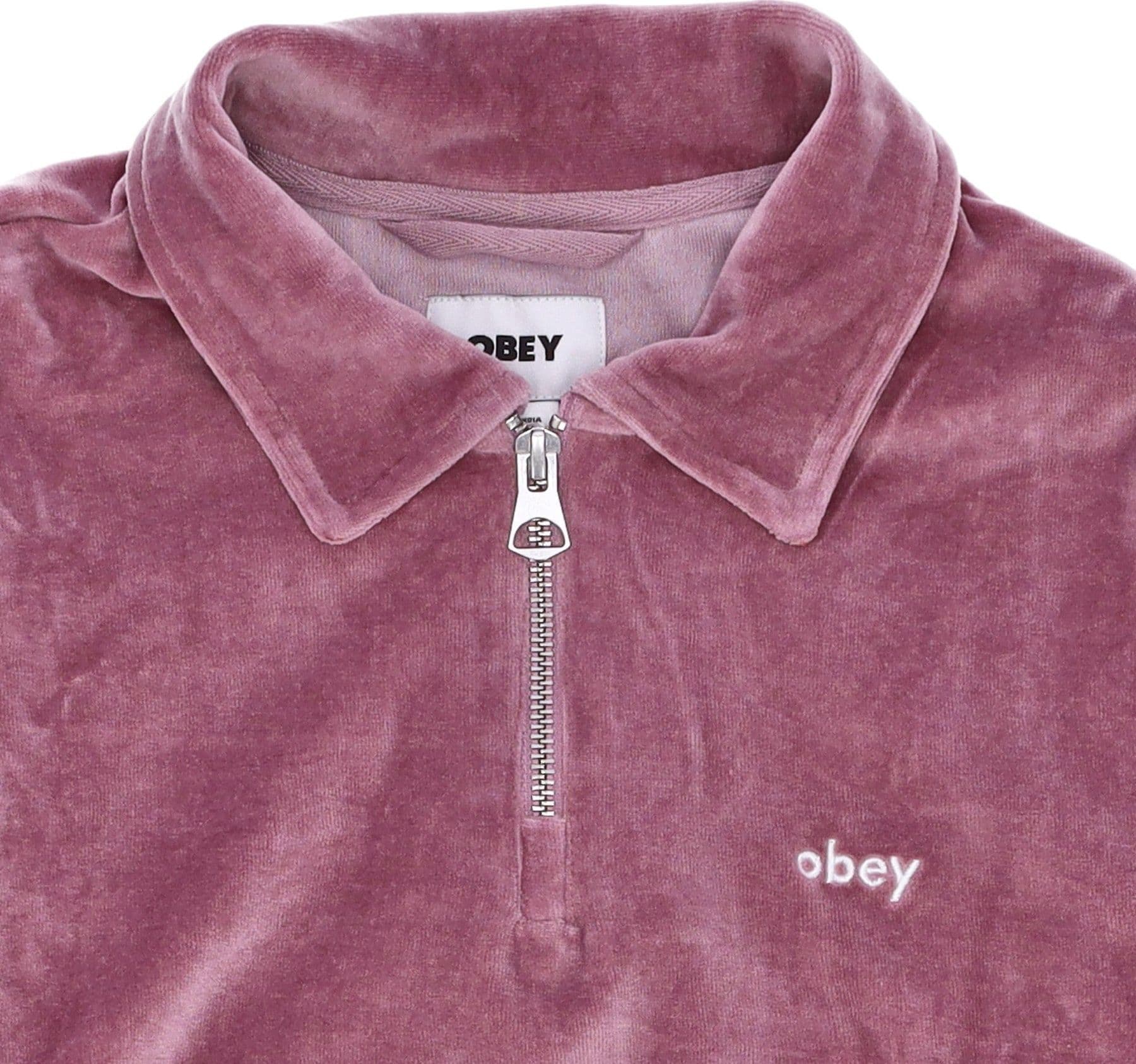 OBEY Felpa Leggera Collo Alto Donna Enzo Quarter Zip Polo Specialty Fleece Lilac Chalk da donna in Felpe senza cappuccio Drestige - Casamassima, commercioVirtuoso.it