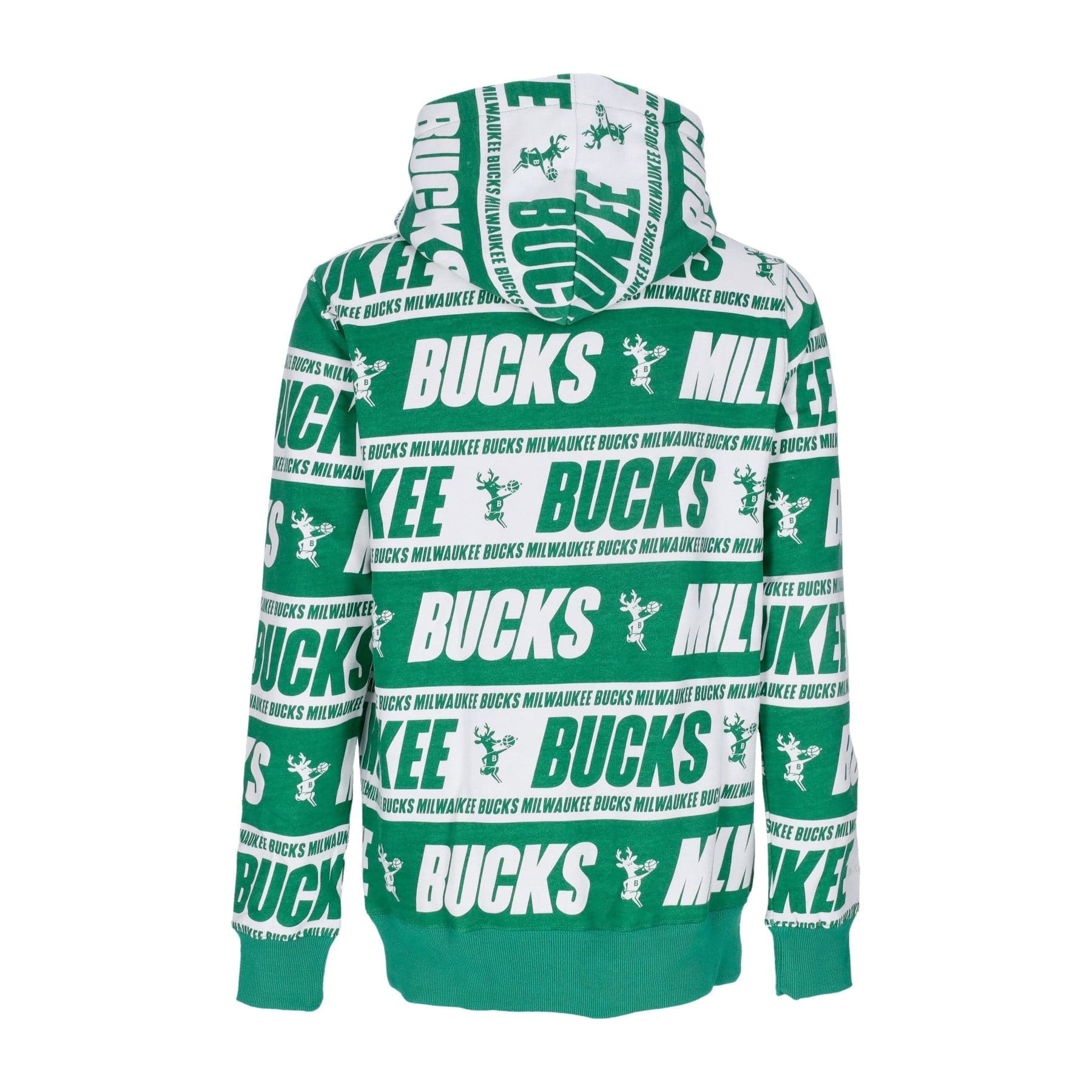 MITCHELL &amp; NESS Felpa Cappuccio Uomo Nba Teamwrap Hoodie Hardwood Classics Milbuc Green da uomo in Felpe con cappuccio e felpe Drestige - Casamassima, commercioVirtuoso.it
