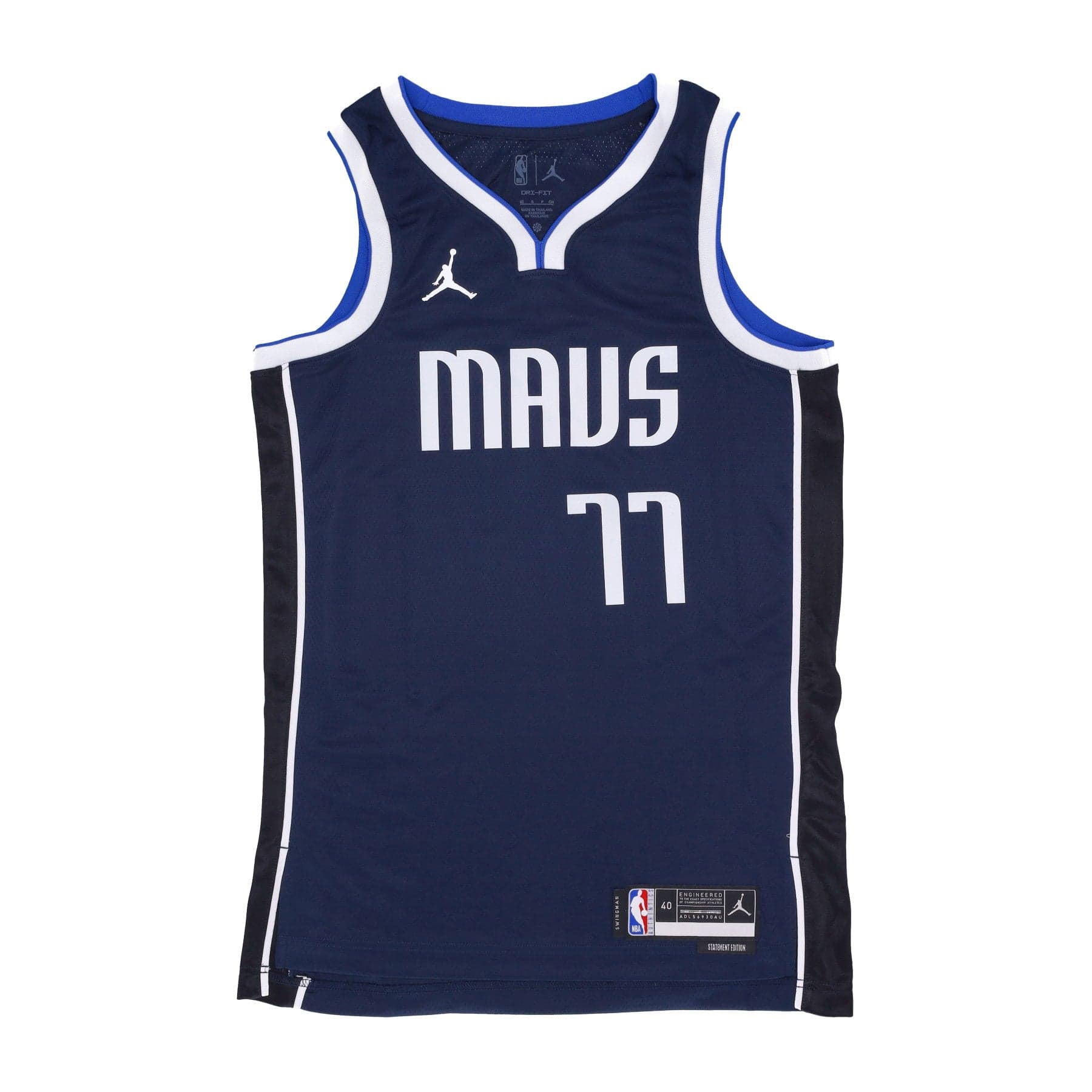 JORDAN NBA Canotta Basket Uomo Nba Statement Edition 22 Dri-fit Swingman Jersey No 77 Luka Doncic Dalmav College Navy