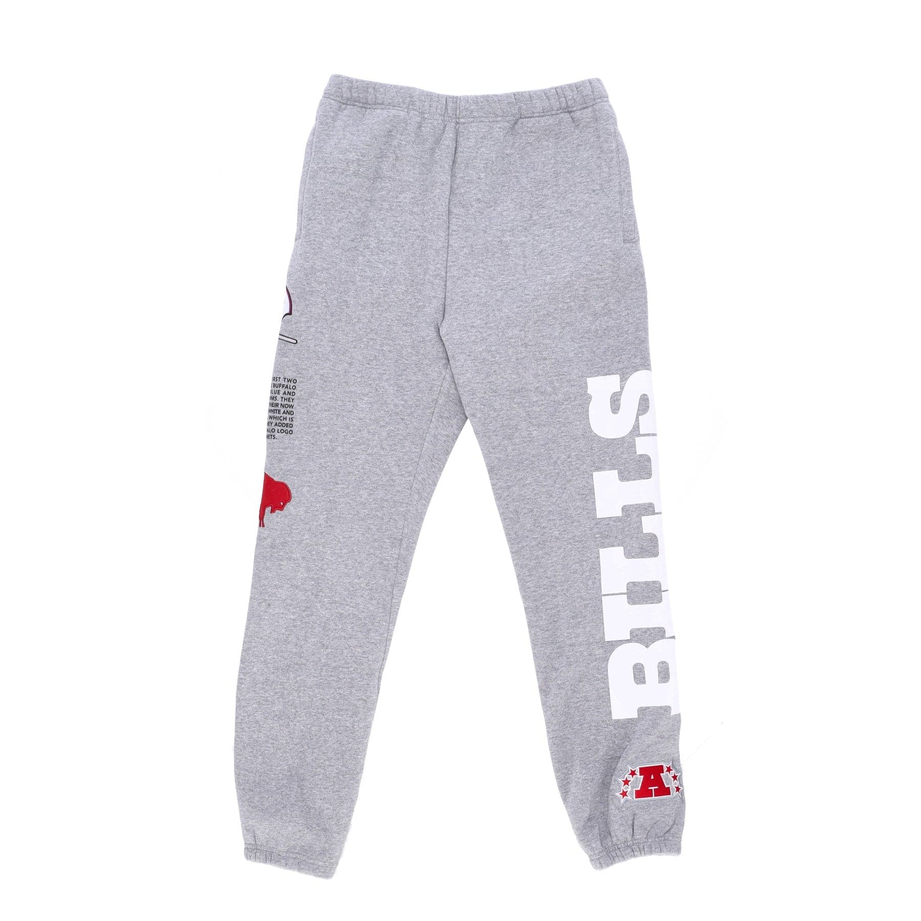 MITCHELL &amp; NESS Pantalone Tuta Felpato Uomo Nfl Team Origins Fleece Pant Bufbil Grey Heather