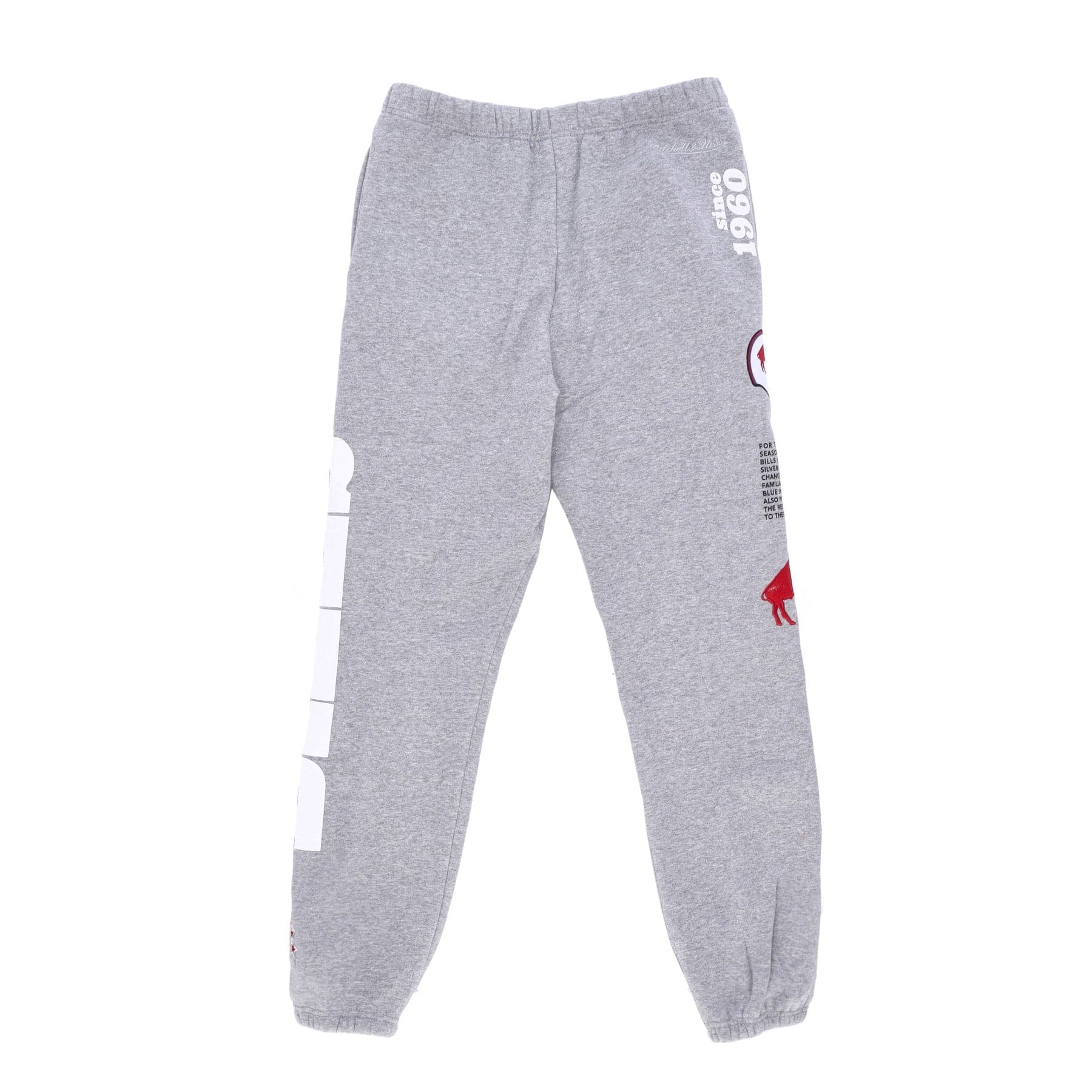 MITCHELL &amp; NESS Pantalone Tuta Felpato Uomo Nfl Team Origins Fleece Pant Bufbil Grey Heather da uomo in Pantaloni Drestige - Casamassima, commercioVirtuoso.it