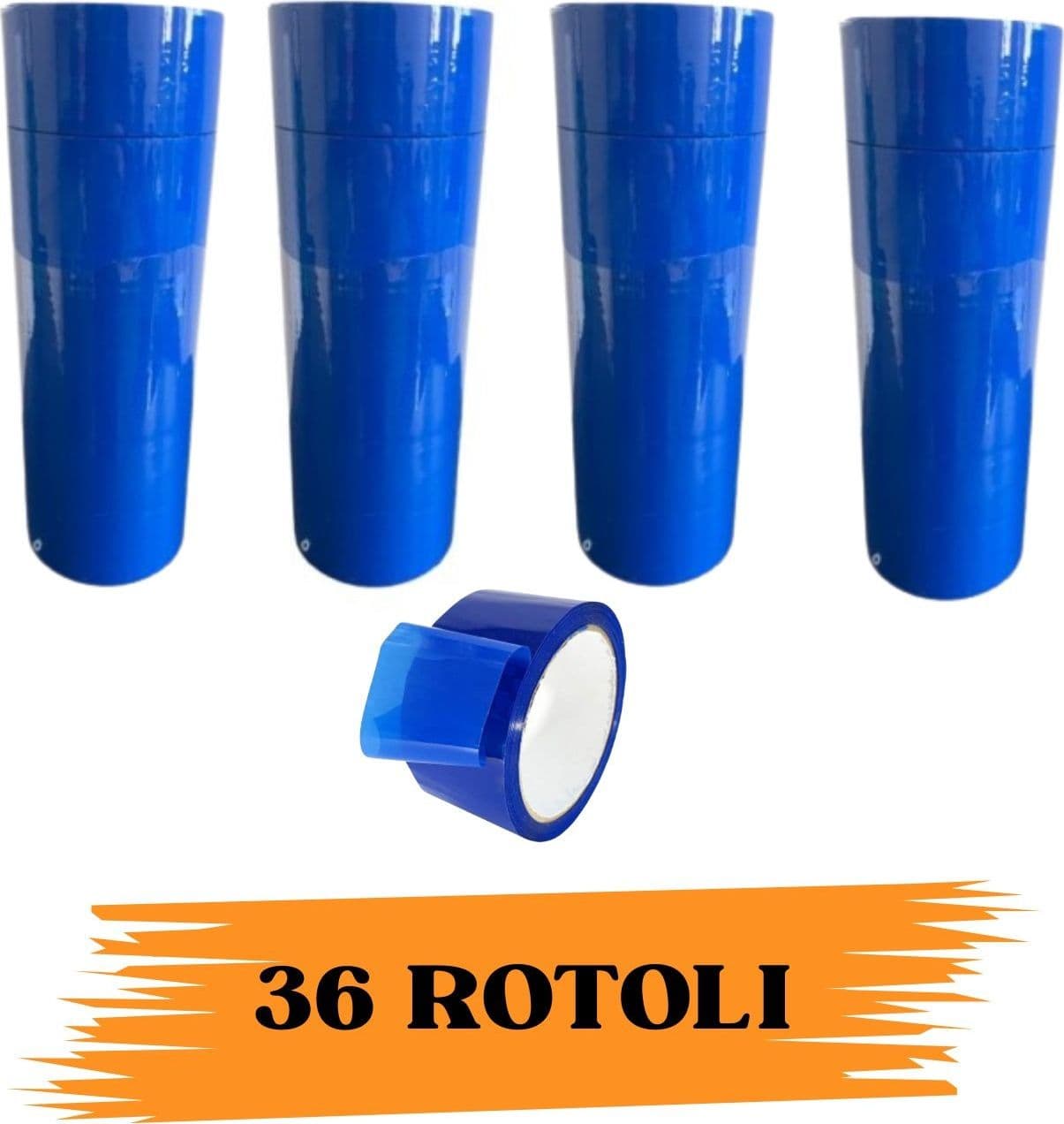 36 ROTOLI NASTRO ADESIVO DA IMBALLAGGIO 48mmX66M COLORE ROSSO- VERDE- BLU- BIANC - 6