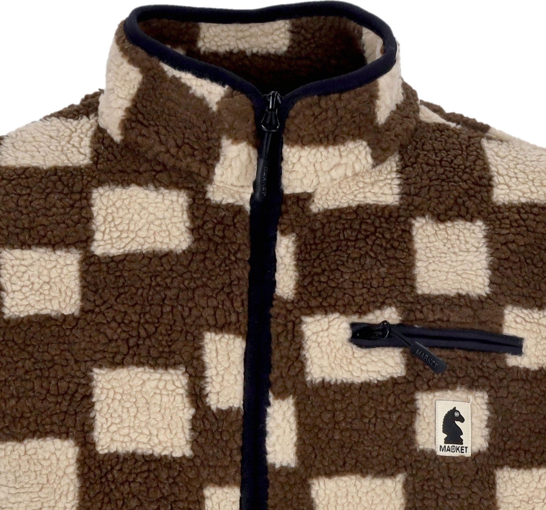 MARKET Orsetto Uomo Chess Club Jacquard Sherpa Jacket Brown da uomo in Giacche Drestige - Casamassima, commercioVirtuoso.it