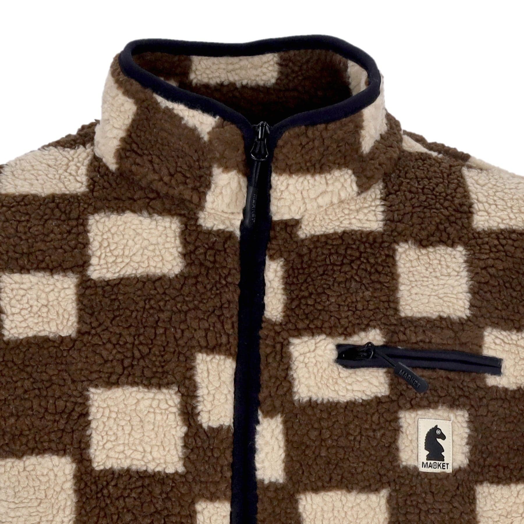 MARKET Orsetto Uomo Chess Club Jacquard Sherpa Jacket Brown da uomo in Giacche Drestige - Casamassima, commercioVirtuoso.it