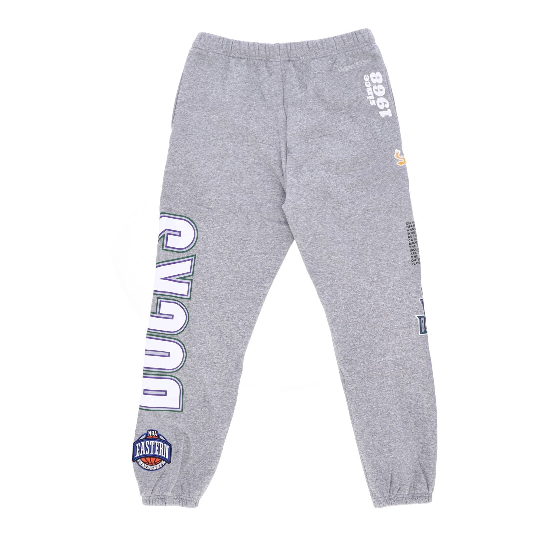 MITCHELL &amp; NESS Pantalone Tuta Felpato Uomo Nba Team Origins Fleece Pant Hardwood Classics Milbuc Grey Heather da uomo in Pantaloni sportivi Drestige - Casamassima, commercioVirtuoso.it