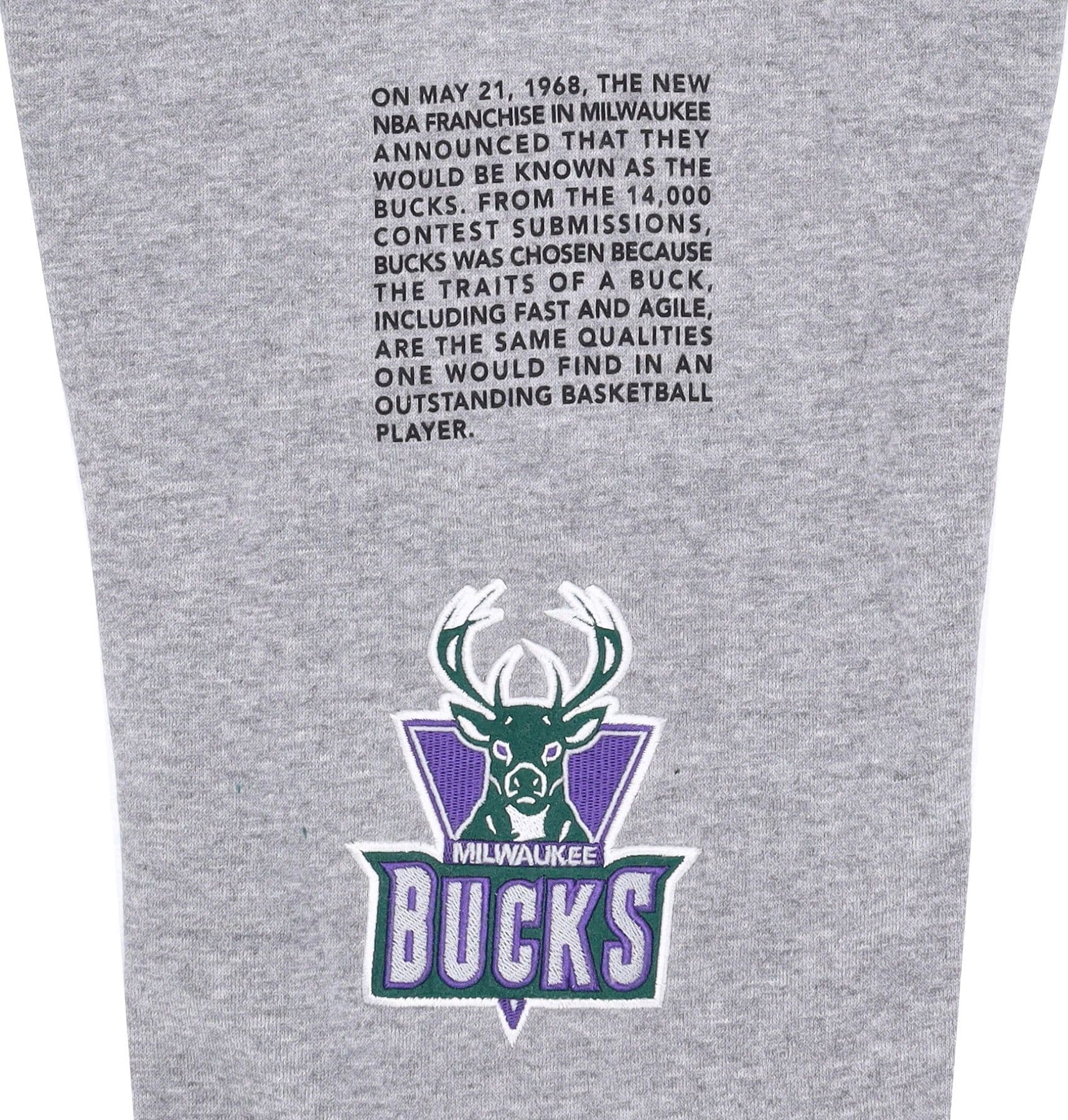 MITCHELL &amp; NESS Pantalone Tuta Felpato Uomo Nba Team Origins Fleece Pant Hardwood Classics Milbuc Grey Heather da uomo in Pantaloni sportivi Drestige - Casamassima, commercioVirtuoso.it