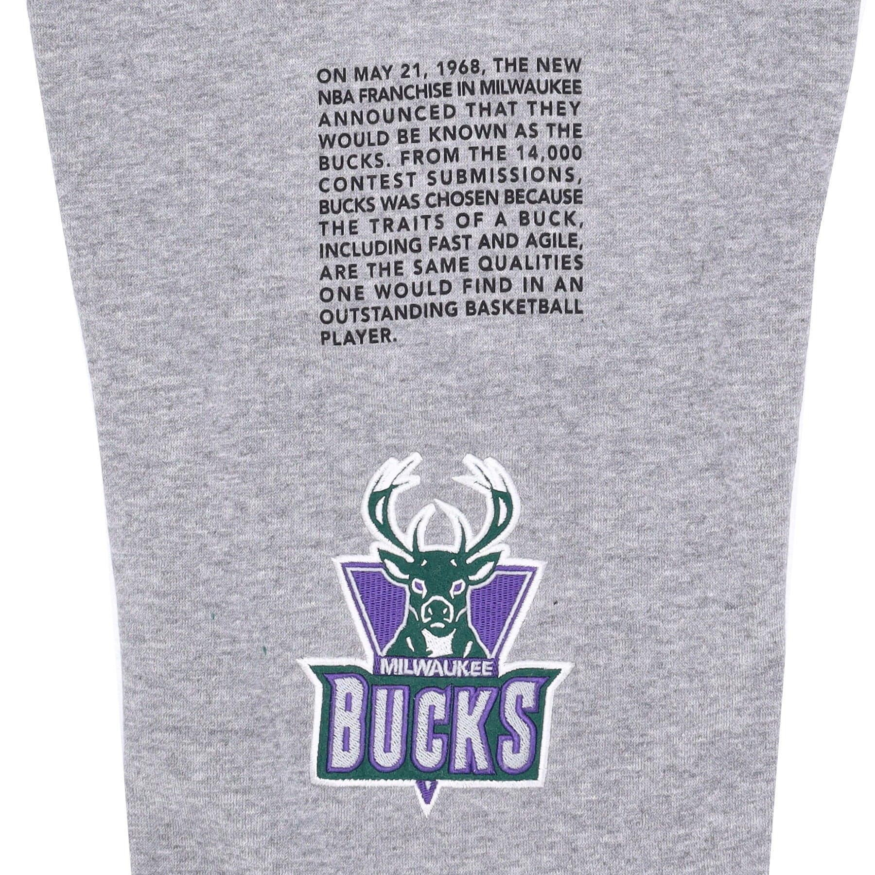 MITCHELL &amp; NESS Pantalone Tuta Felpato Uomo Nba Team Origins Fleece Pant Hardwood Classics Milbuc Grey Heather da uomo in Pantaloni sportivi Drestige - Casamassima, commercioVirtuoso.it