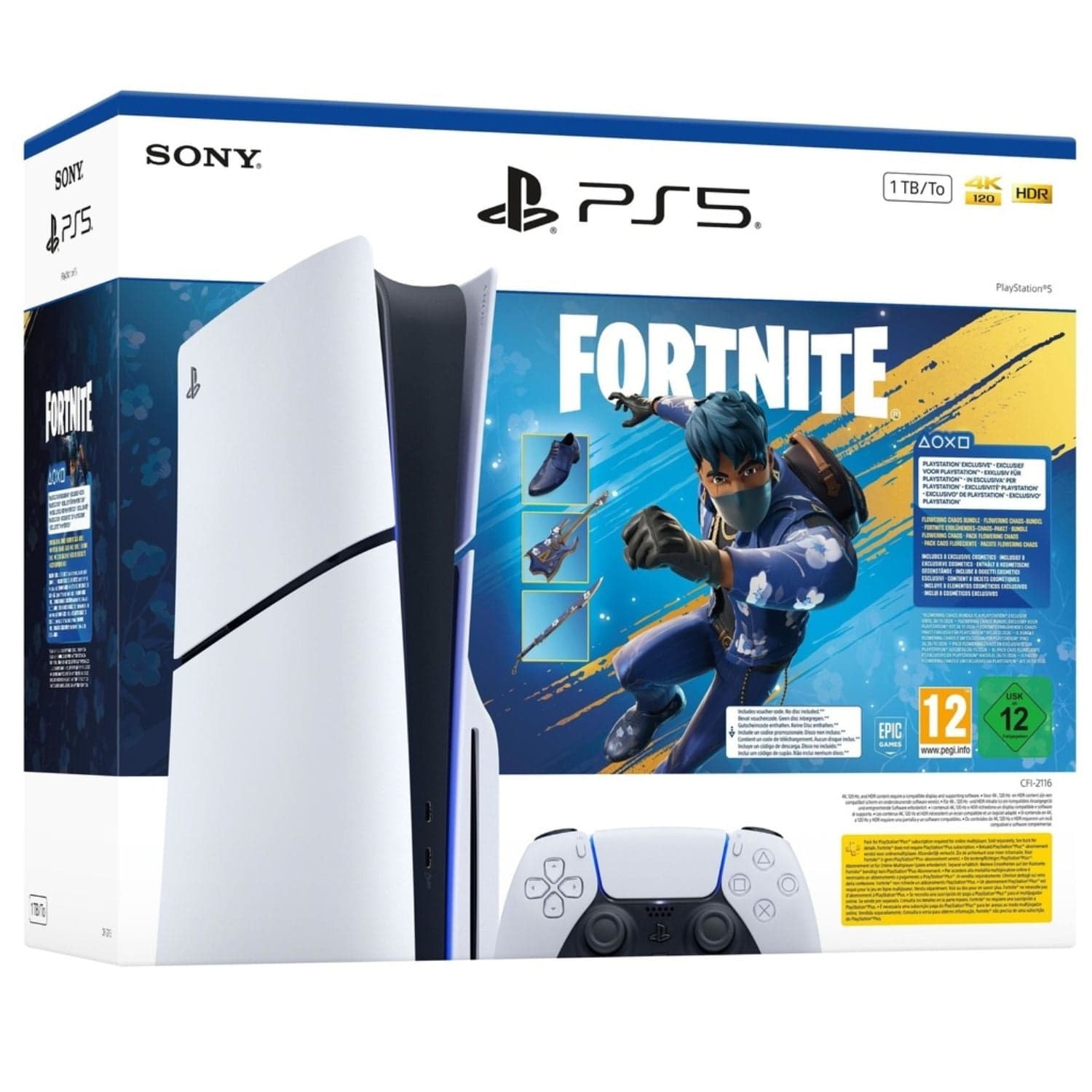 CONSOLE SONY PS5 STANDARD EDITION SLIM 1TB BUNDLE FORTNITE FLOWERING CHAOS in Console Ecoprice.it - Avellino, commercioVirtuoso.it