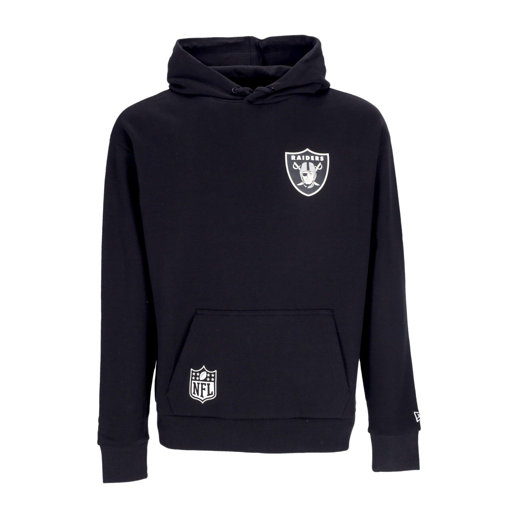 NEW ERA Felpa Cappuccio Uomo Nfl Half Logo Oversized Hoodie Lasrai Black da uomo