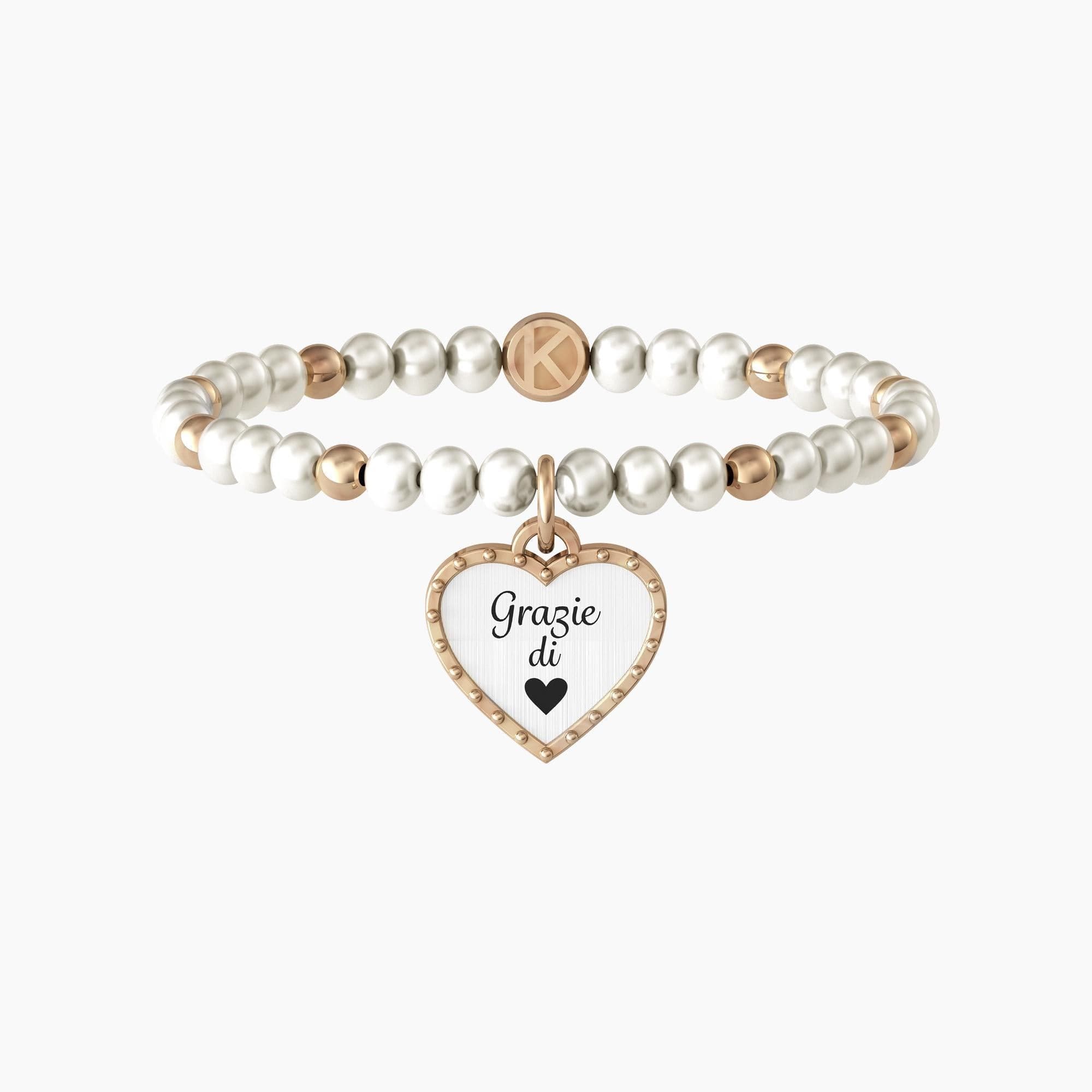 KIDULT - Bracciale con perle coltivate "grazie di cuore"  CUORE | GRAZIE in Bracciali Alba Gioielli - Casoria, commercioVirtuoso.it