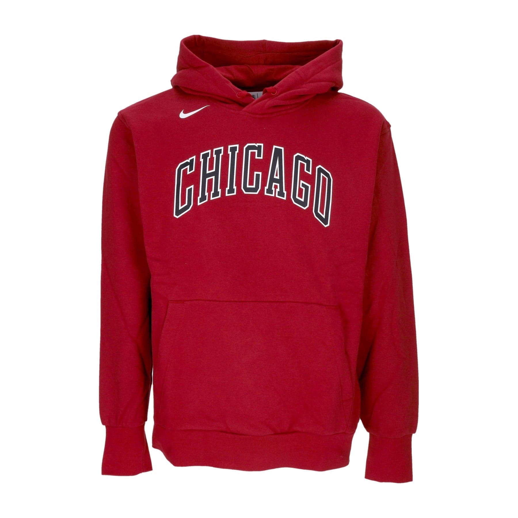 NIKE NBA Felpa Cappuccio Uomo Nba City Edition Essential Fleece Hoodie Chibul Team Crimson da uomo