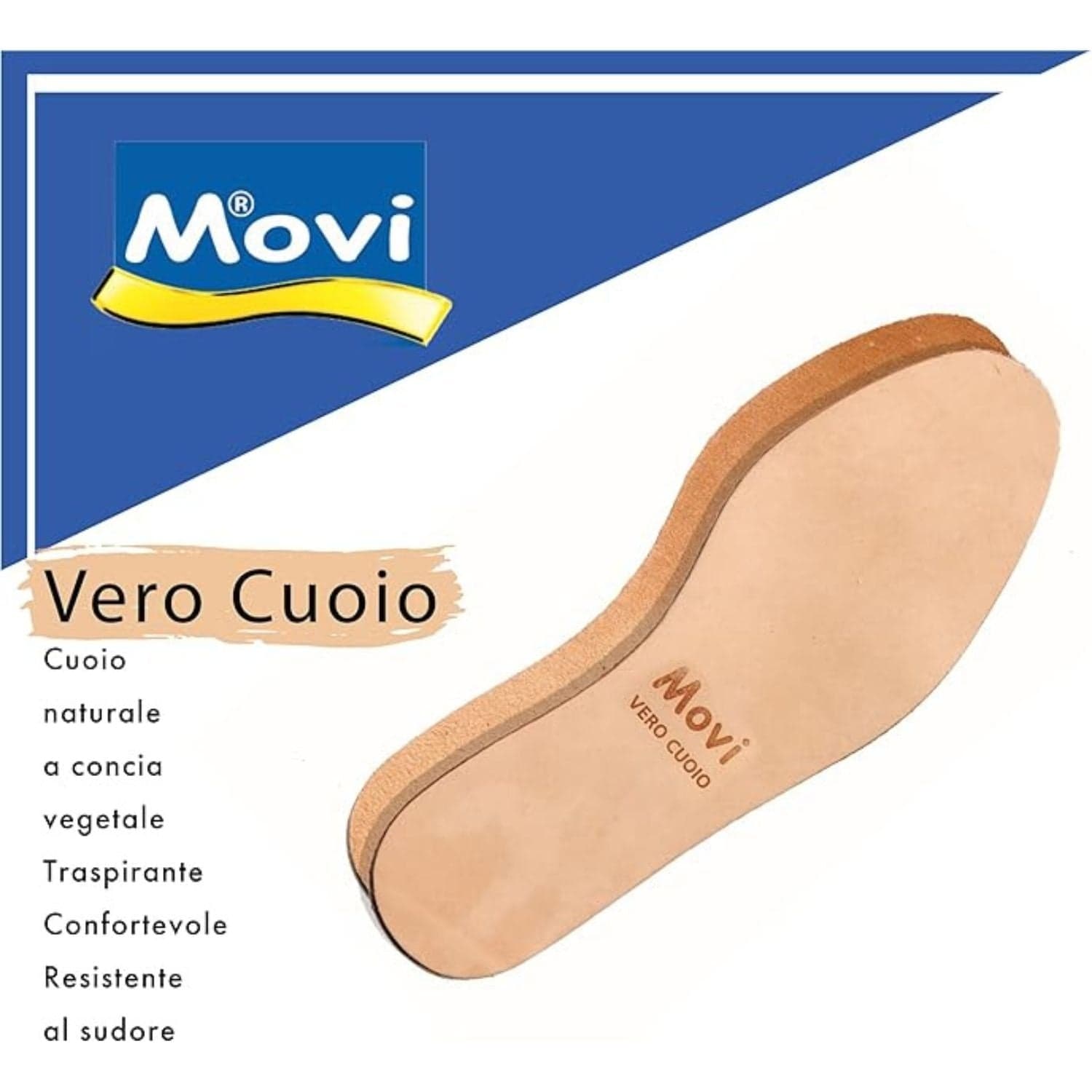 Movi Soletta Traspirante in Cuoio Liscio – Realizzata in Vero Cuoio per Massima Freschezza e Comfort in Comfort Ecoprice.it - Avellino, commercioVirtuoso.it