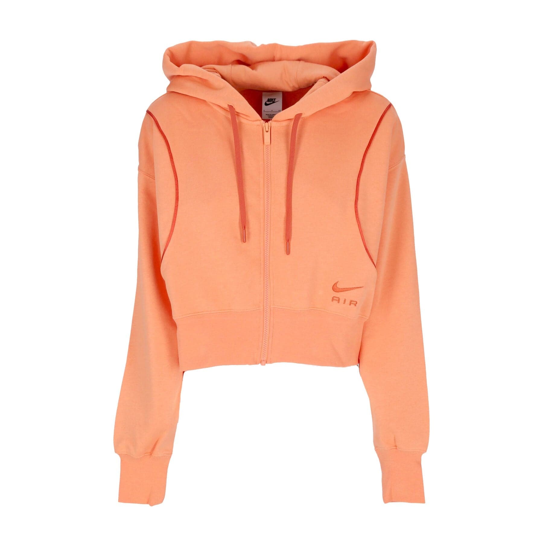 Nike Felpa Cappuccio Zip Donna Sportswear Air Fleece Full-zip Hoodie Orange Trance/mantra Orange
