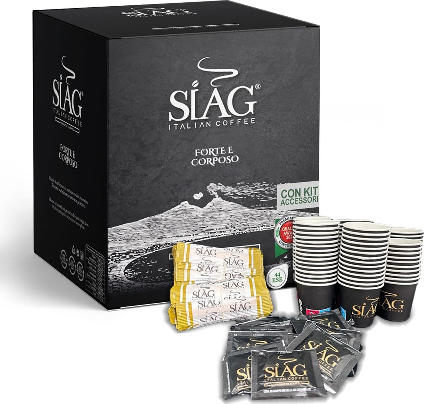 Siag Caffe Cialde 44mm Oro Nero Forte 50pz +Kit 50pz - 2