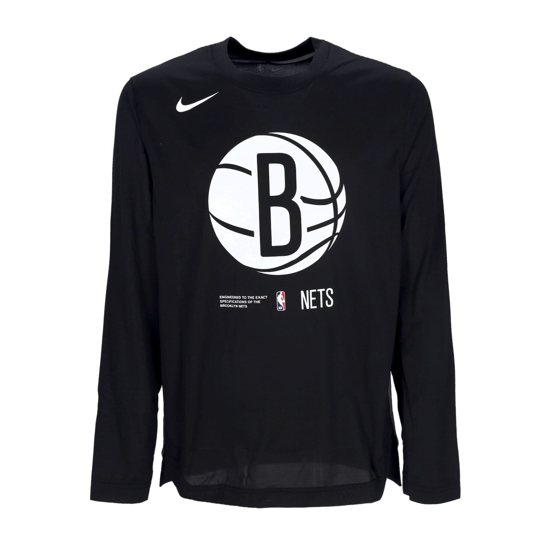NIKE NBA Maglietta Manica Lunga Uomo Nba Pregame Dri-fit L/s Top Bronet Black/dark Steel Grey da uomo