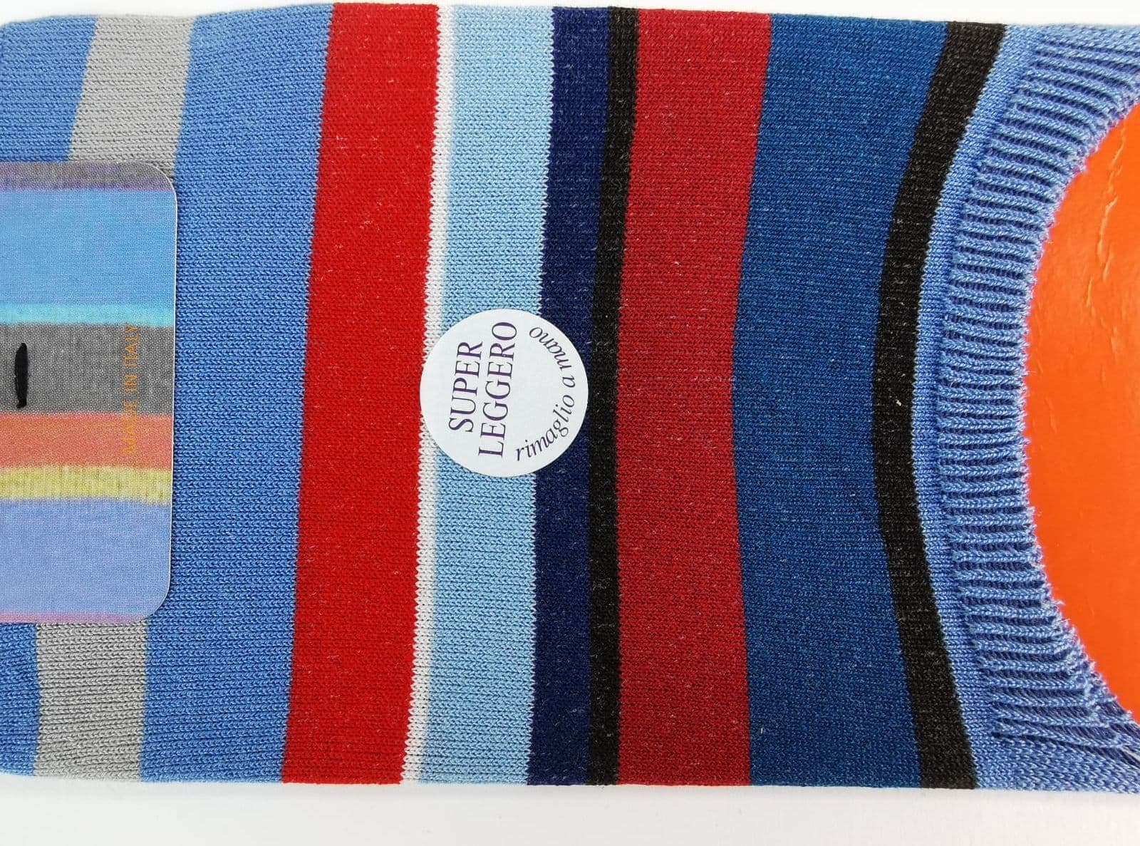 Calze solette uomo Gallo - fantasia a strisce denim -rosso in Calze Couture - Sestu, commercioVirtuoso.it