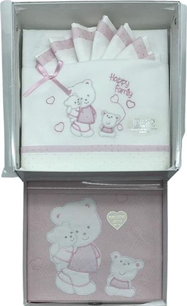 Set Lenzuola   Copertina Neonato per Lettino Happy Family - 2