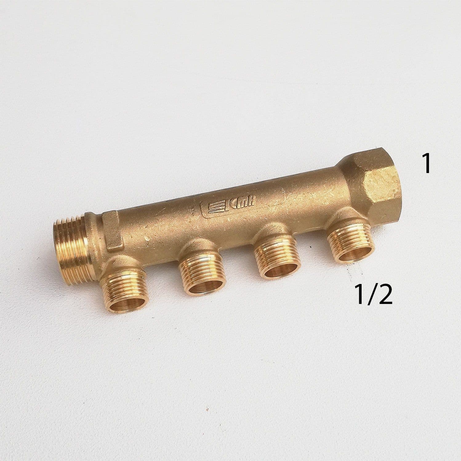 Collettore lineare da 1" - 16mm a 4 vie da 1/2" MF di ottone in Collettori Aloiserw.com - Altomonte, commercioVirtuoso.it