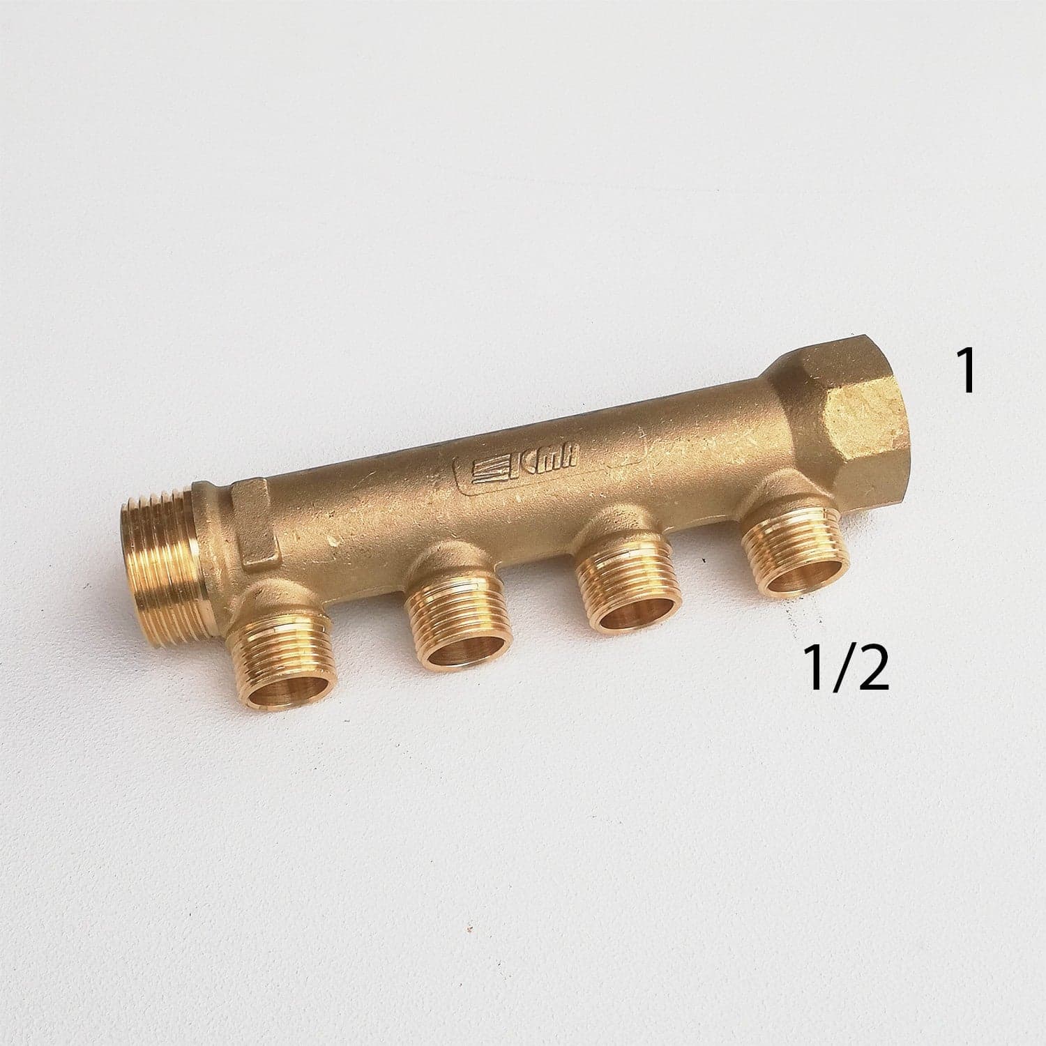 Collettore lineare da 1" - 16mm a 4 vie da 1/2" MF di ottone in Collettori Aloiserw.com - Altomonte, commercioVirtuoso.it