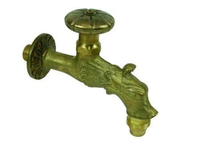 RUBINETTO ARTISTICO IN OTTONE A VITONE ORO ANTICATO M 1/2" FER 164382
