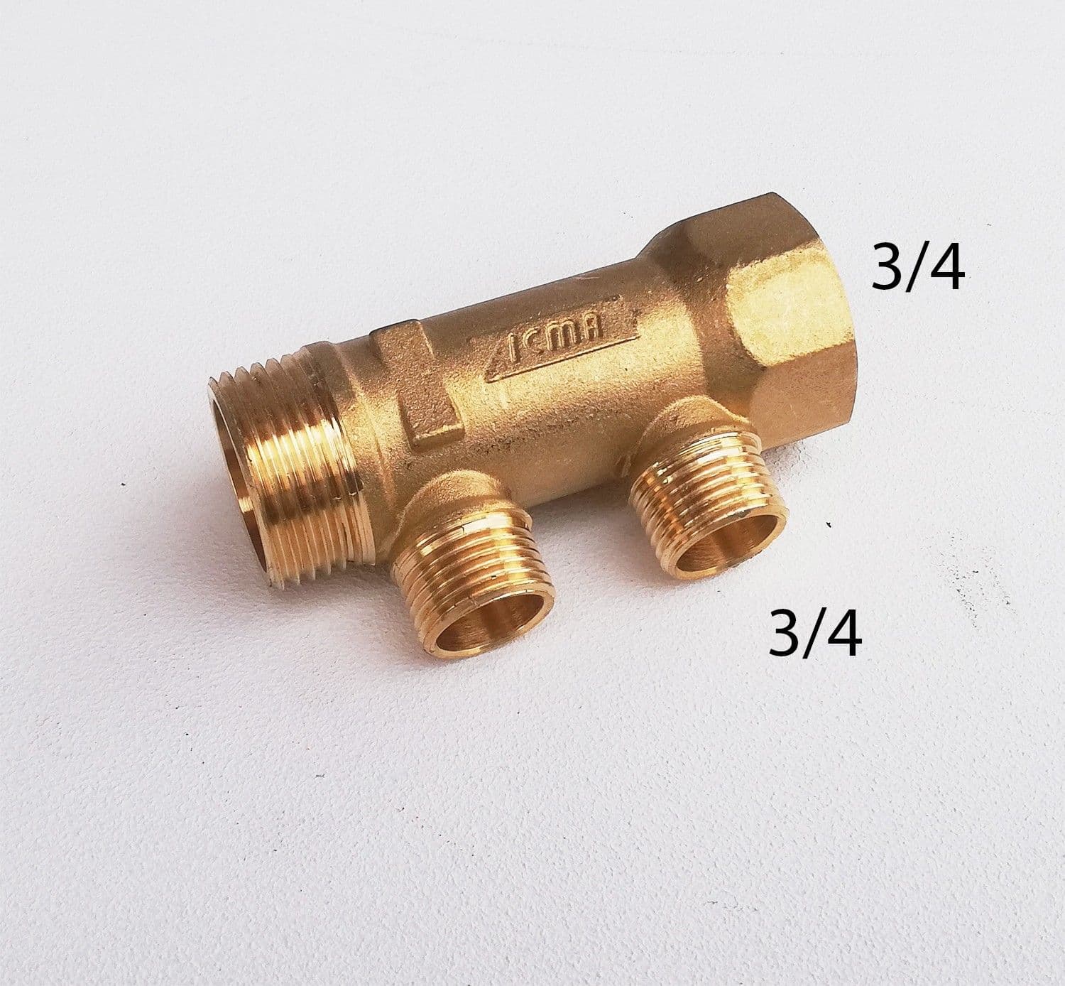 Collettore lineare da 3/4" - 18mm a 2 vie da 3/4" MF di ottone in Collettori Aloiserw.com - Altomonte, commercioVirtuoso.it