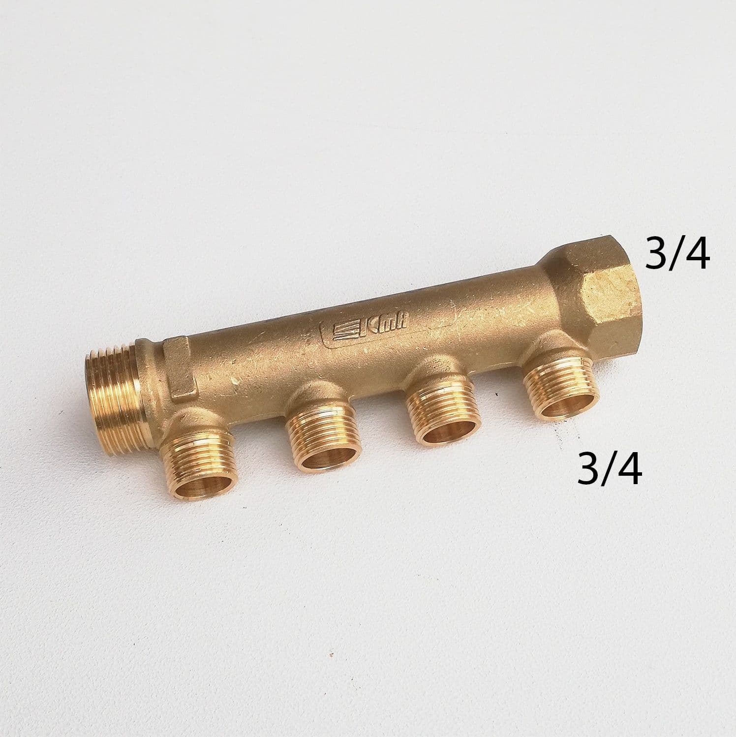 Collettore lineare da 3/4" - 18mm a 4 vie da 3/4" MF di ottone in Collettori Aloiserw.com - Altomonte, commercioVirtuoso.it