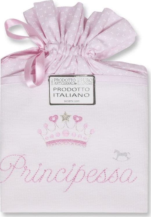 Sacco Nascita Neonata in Puro Cotone Principessa
