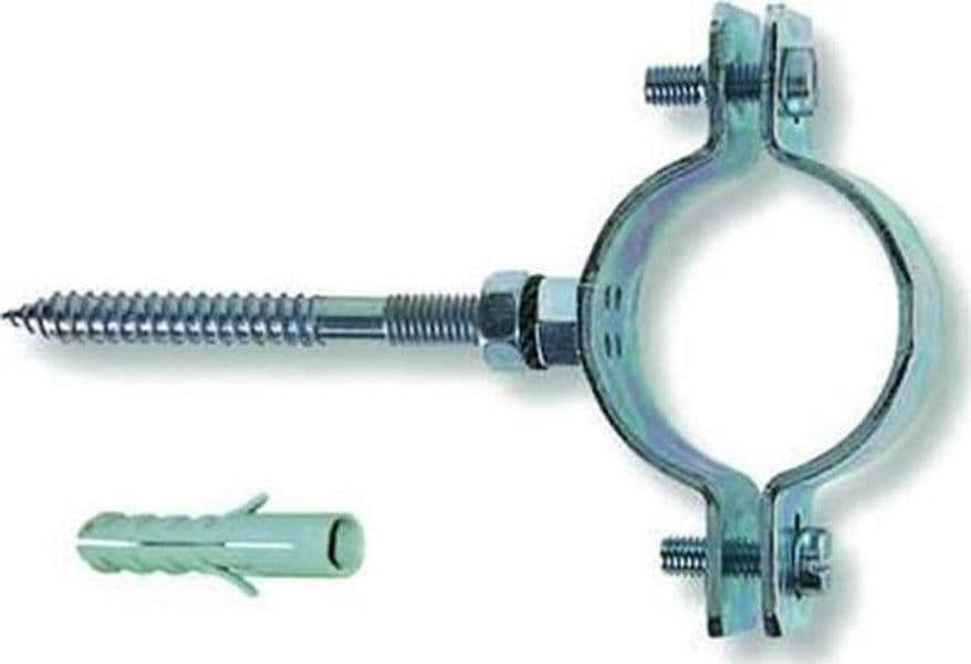 10 PZ COLLARI PESANTI IN ACCIAIO ZINCATO TUBI 1"1/2 p/tubi ø mm.47/51 FER 203074