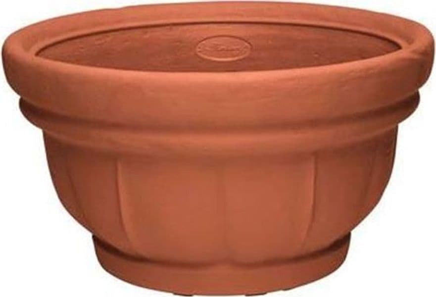 VASO LARA TONDO in plastica - color terracotta 45, ø cm.42x23 h. FER 278898 in prodotto EuroStore07 - Alatri, commercioVirtuoso.it